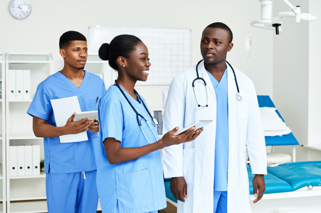Healthcare workers in Africa